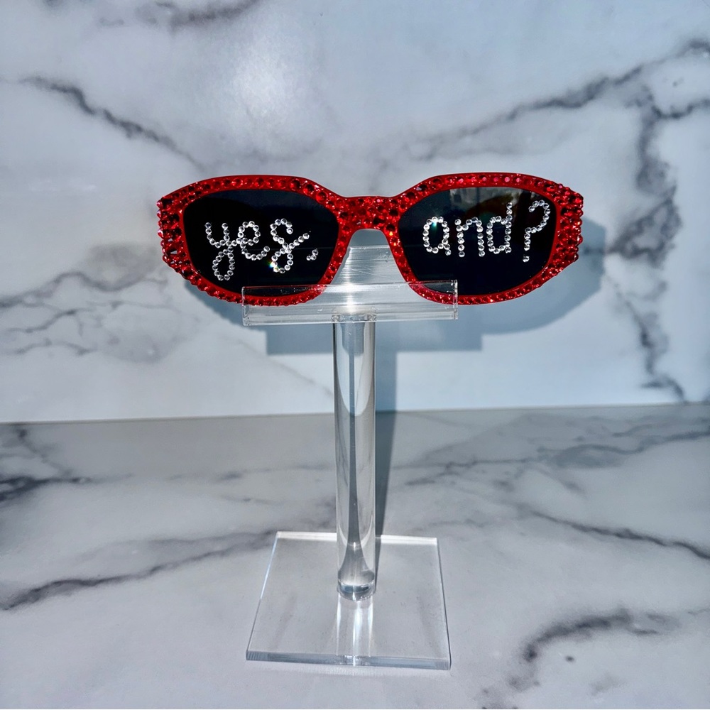 Ariana Grande Yes And? Red Crystal Bling Rhinestone Sunglasses